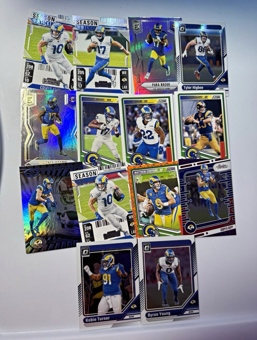 Panini Los Angeles Rams 2023 NFL Trading Cards Lot of 14 Kupp Nacua Optic